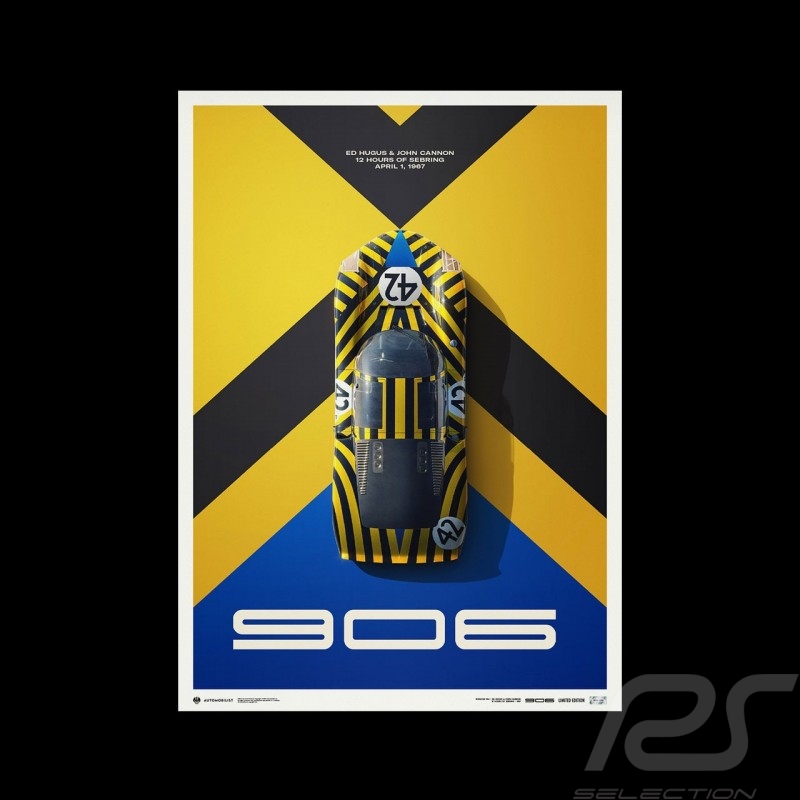 Poster Porsche 906 12h Sebring 1967 Limited edition