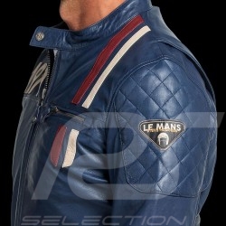 Steve McQueen Jacket Le Mans 1971 Racing Leather Dark blue - men