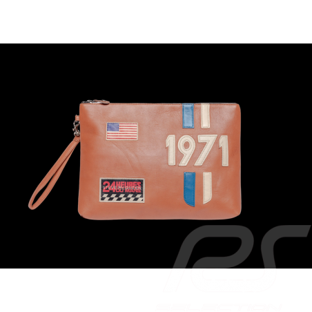 Umhängetasche Steve McQueen Havane Leder - 24H Le Mans - Jim 2875