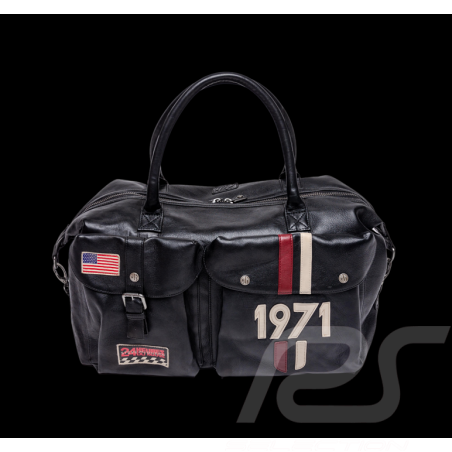 Big Leather Bag Steve McQueen 24H Du Mans Nolan Black