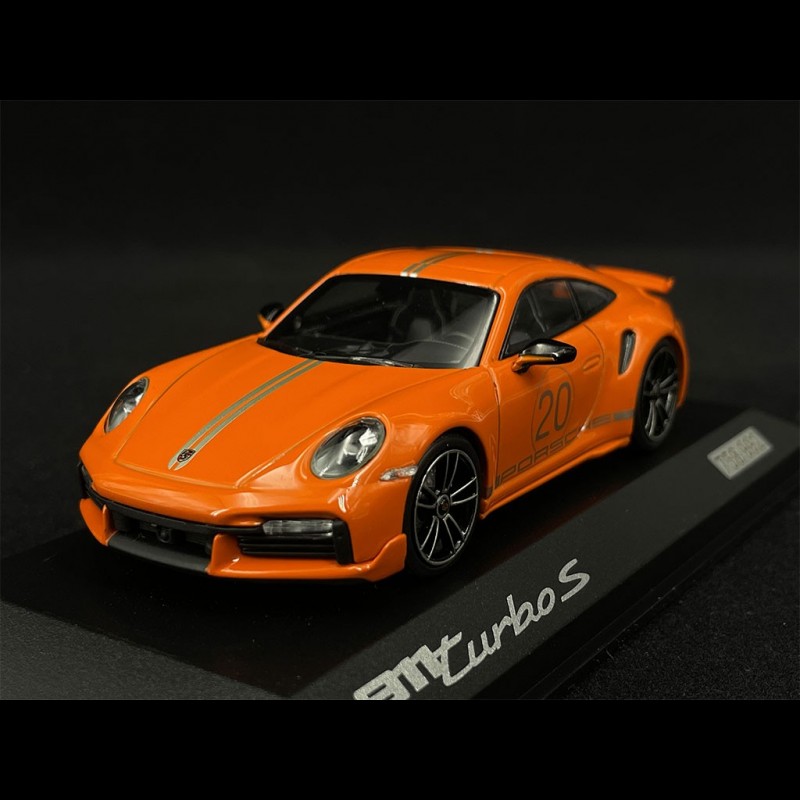 Porsche 911 (992) Turbo S 2020 Orange Minichamps 410069476 - Miniatures  Autos Motos