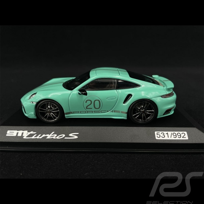 Copy n° 911 / 992 Porsche 911 Turbo S Type 992 2021 20th Anniversary China Mint Green 1/43 Minichamps WAP0209070N003 Copy n° 911 / 992 Porsche 911 Turbo S Type 992 2021 20th Anniversary China Mint Green 1/43 Minichamps WAP0209070N003