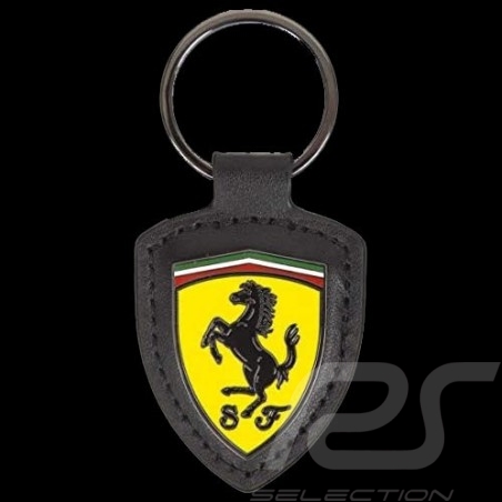 Porte clés Ecusson Scuderia Ferrari Cuir Noir 130181047-000