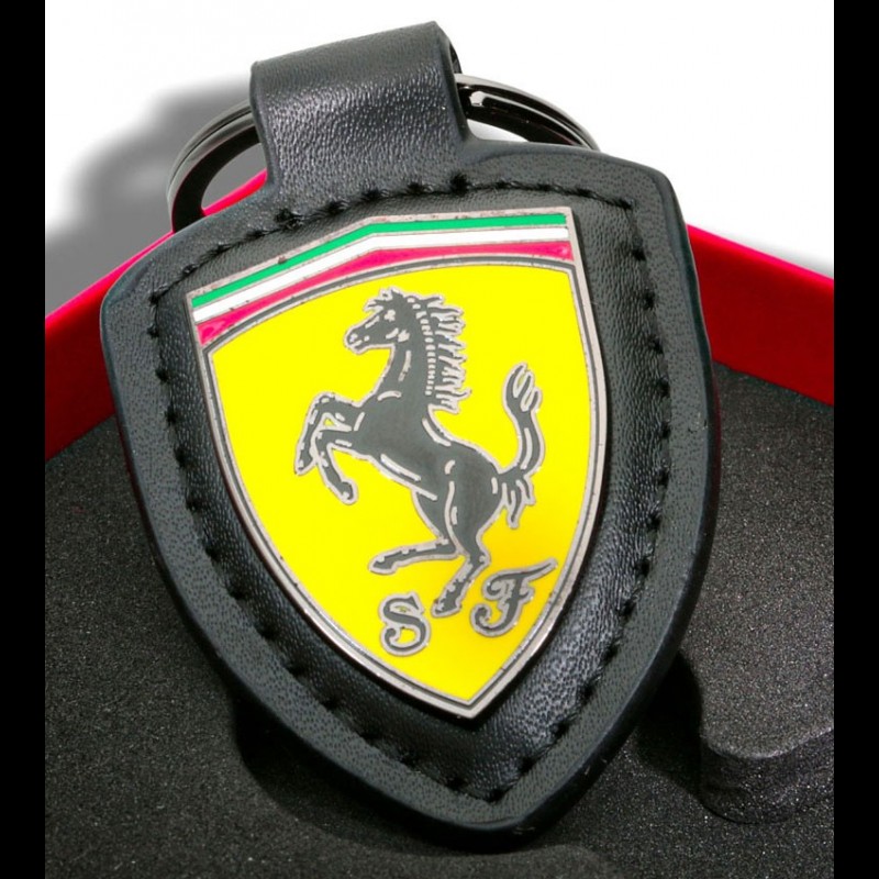 Porte-clés en cuir avec Cheval cabré Ferrari Unisexe