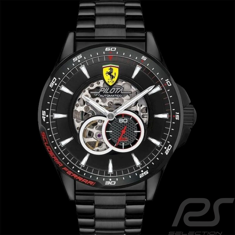 Ferrari Pilota Automatico Uhr Schwarz / Weiß FE0830602