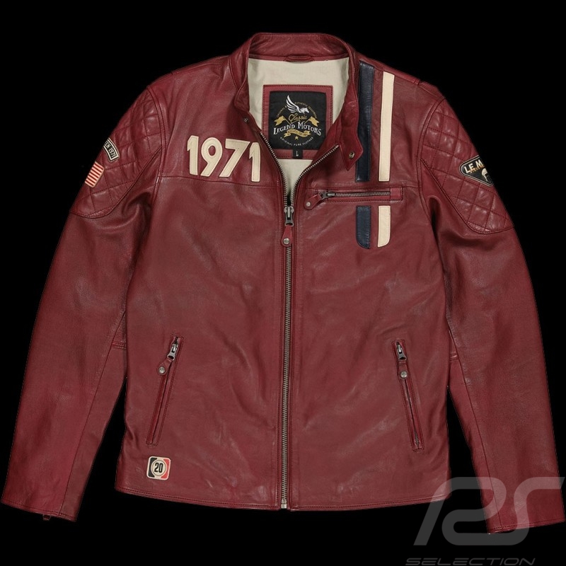 Steve McQueen Jacket Le Mans 1971 Racing Leather Dark red - men Steve McQueen Jacket Le Mans 1971 Racing Leather Dark red - men