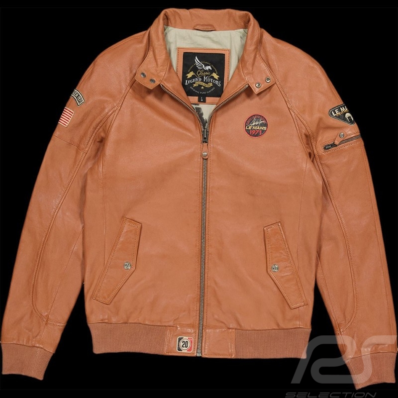 Lederjacke Steve McQueen 24H Du Mans Harry Havane - Herren