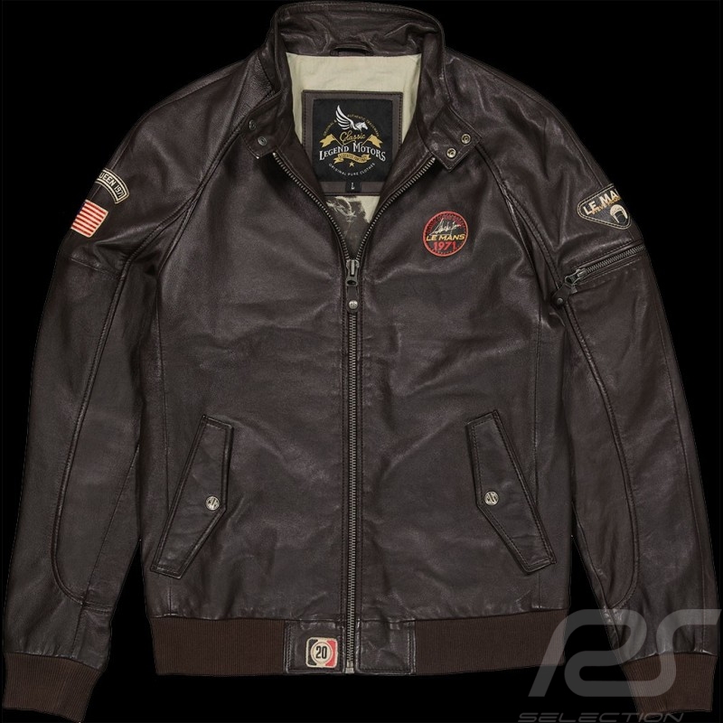 Lederjacke Steve McQueen 24H Du Mans Harry Braun - Herren