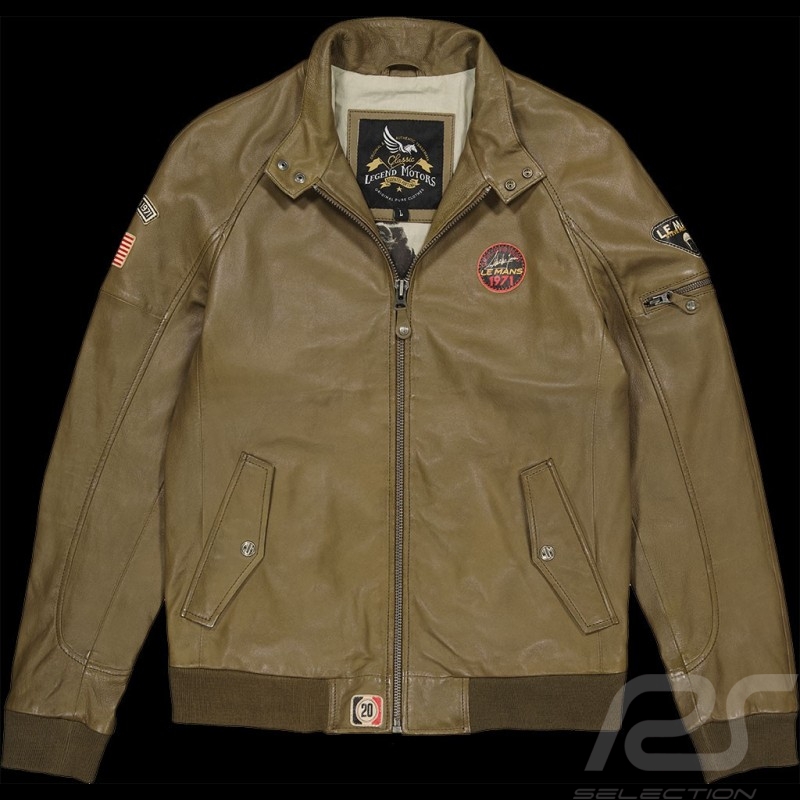 Leather jacket Steve McQueen 24H Du Mans Harry Khaki - Men