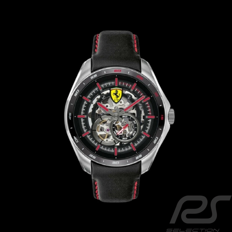 Ferrari Automatical Uhr Speedracer schwarzes Leder FE0830687