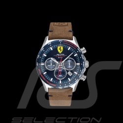 Ferrari Pilota Evo Chrono Uhr Braun Leder FE0830711