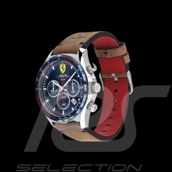 Ferrari Pilota Evo Chrono Uhr Braun Leder FE0830711