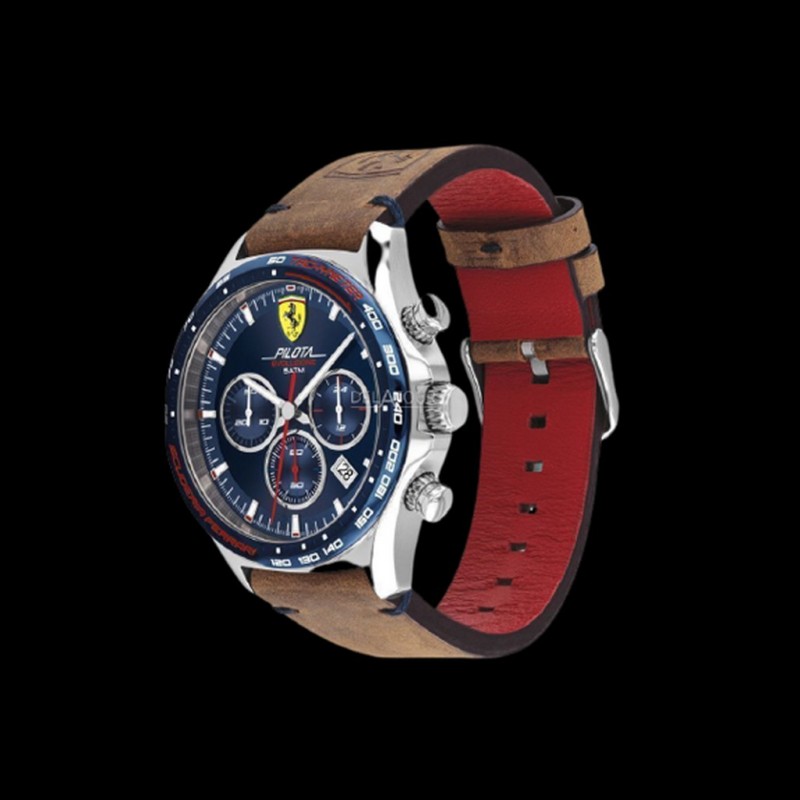 Ferrari Watch Pilota Evo Chrono Brown Leather FE0830711