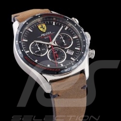 Montre Chrono Ferrari Pilota Evo Cuir Marron FE0830711