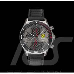 Ferrari Chrono Watch Pilota Evo Black / Grey Quilted Leather FE0830773