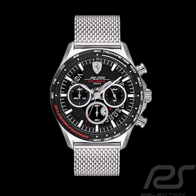 Montre Ferrari Chrono Pilota Evo - Mailles Argent FE0830826