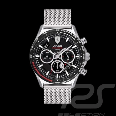 Ferrari Chrono Uhr Pilota Evo - Maschen Silver FE0830826