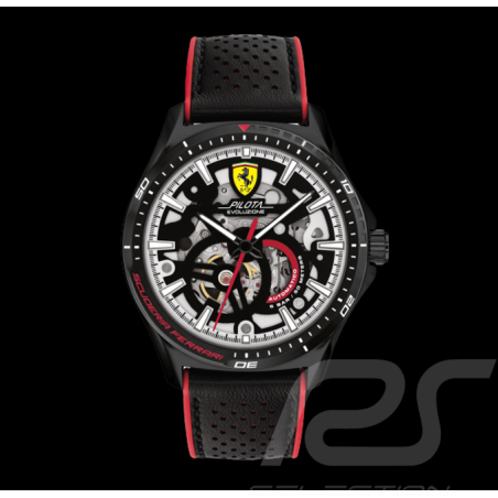 Ferrari Automatic Watch Black Leather / Red Silicone FE0830837