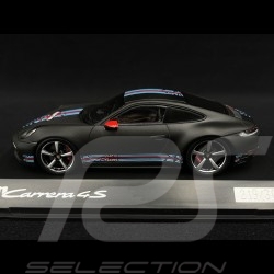 Porsche 911 Carrera 4S Type 992 2020 Noir mat Black Matte Schwarz / Bandes Martini 1/43 Spark WAP0201110NCRM