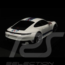 Porsche 911 Carrera 4S Type 992 2020 White Matt / Martini bands 1/43 Spark WAP0201100NCRM