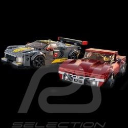 Duo Chevrolet Corvette C8.R Race Car 2020 Schwarz und Corvette 1968 Rot Lego 76903