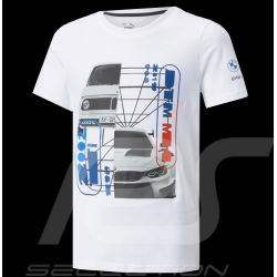 T-Shirt BMW Motorsport Puma Graphic Car Blanc White Weib - Homme Men Herren