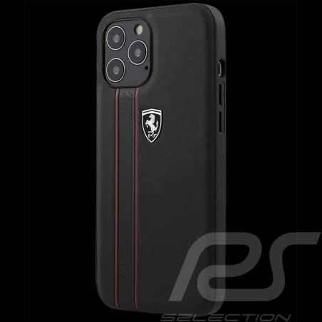 Ferrari hard case iPhone 12 Pro Max (6.7") Leather Black FEODIHCP12LBK