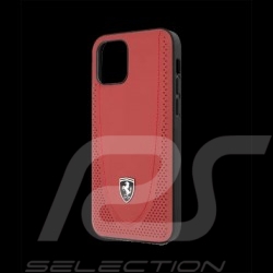 Ferrari coque iPhone 12 Pro (6.1") Cuir Rouge FEOGOHCP12MRE