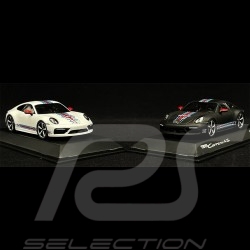 Duo Porsche 911 Carrera 4S Type 992 2020 Black / White / Martini 1/43 Spark