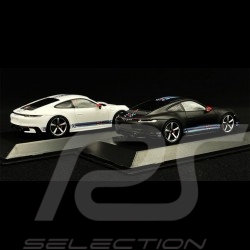 Duo Porsche 911 Carrera 4S Type 992 2020 Black / White / Martini 1/43 Spark