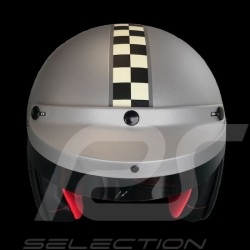 Helmet James Dean n° 130 Little Bastard matt grey / checkered stripe