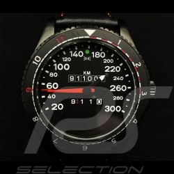 Montre Watch Uhr compteur de vitesse Porsche 911 Turbo 3.3 boitier noir  / fond noir / chiffres blancs
