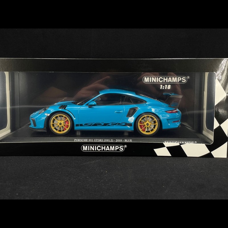 Porsche 911 GT3 RS type 991 Mk 2 Weissach Package 2019 Miami Blue 1/18  Minichamps 155068222