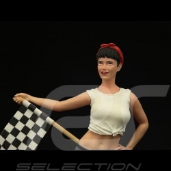 Fille sexy Porsche Grille Départ avec Drapeau à Damier 1/18 Figurine diorama SUN00001FF