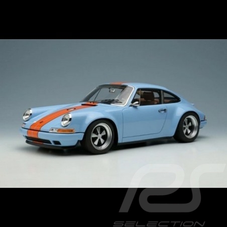 Porsche 911 Type 964 Coupe Bleu Gulf - Bande Orange 1/18 Make Up Models IM035E