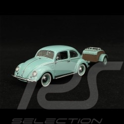 Volkswagen Coccinelle Ovale / Remorque 1958 Turquoise 1/43 Schuco 450269900