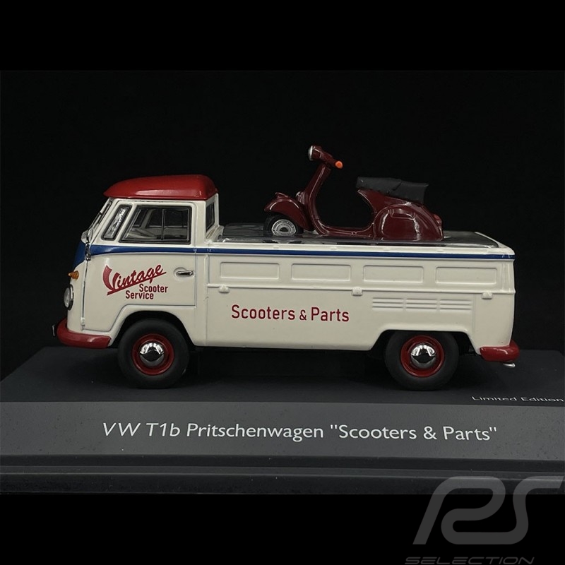 Volkswagen Combi T1b Pick Up 1963 avec Scooter Blanc Perle 1/43 Schuco 450358400