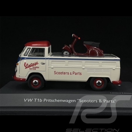 Volkswagen Combi T1b Pick Up 1963 avec Scooter Blanc Perle 1/43 Schuco 450358400