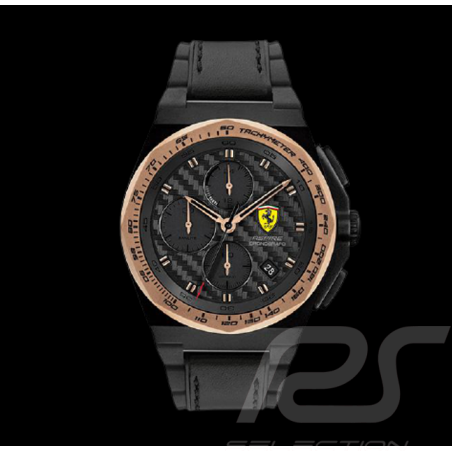 Ferrari Watch Aspire Chrono Black Leather / Silicone FE0830867