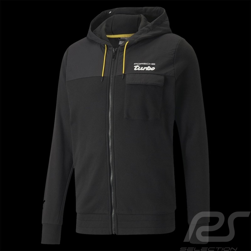 Veste Porsche Turbo Puma Sweatshirt à capuche Hoodie Noir / Jaune Puma 533774-01 - homme