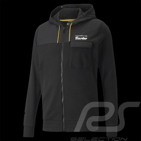Veste Porsche Turbo Puma Sweatshirt à capuche Hoodie Noir / Jaune Puma 533774-01 - homme