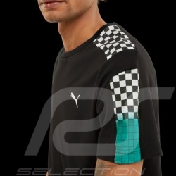 Mercedes T-shirt AMG Petronas Puma Shwarz / Schachbrett - Herren 533601-01