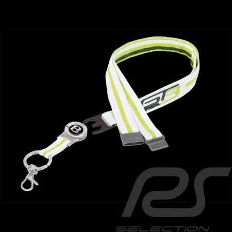 Porte clé Bentley GT3 tour de cou blanc et vert citron BL1473