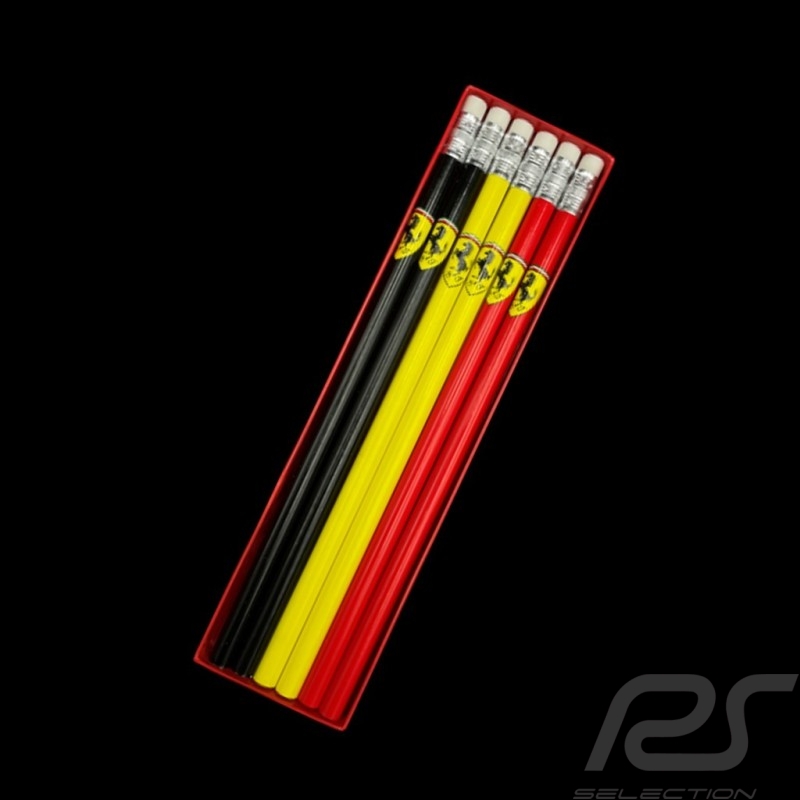 Ferrari Pencils - Set of 6 - Black / Yellow / Red PN57505