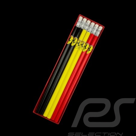 Crayons à Papier Scuderia Ferrari - Lot de 6 - Noir / Jaune / Rouge PN57505