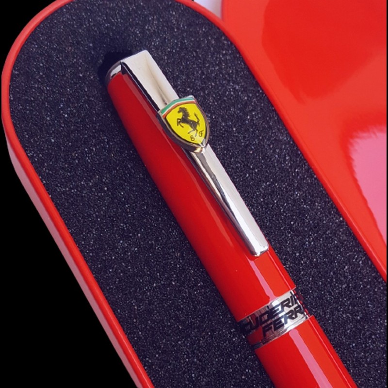 Coffret Double Stylo Ferrari Officiel - 1 Roller Et 1 Stylo Bille - Rouge Acier
