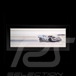 Porsche 917 K Gulf n° 2 Winner 24h Daytona 1971 wood frame black 20 x 52 cm Limited edition Uli Ehret - 238