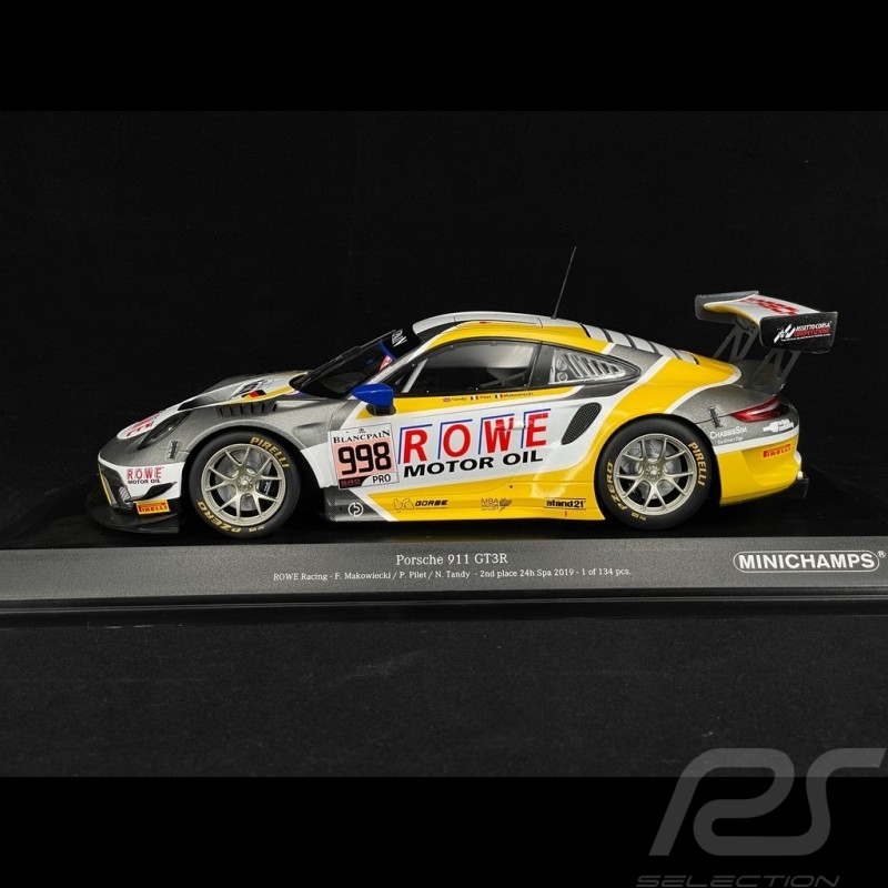 Porsche 911 GT3 R n°998 2nd 24h Spa 2019 Rowe Racing 1/18