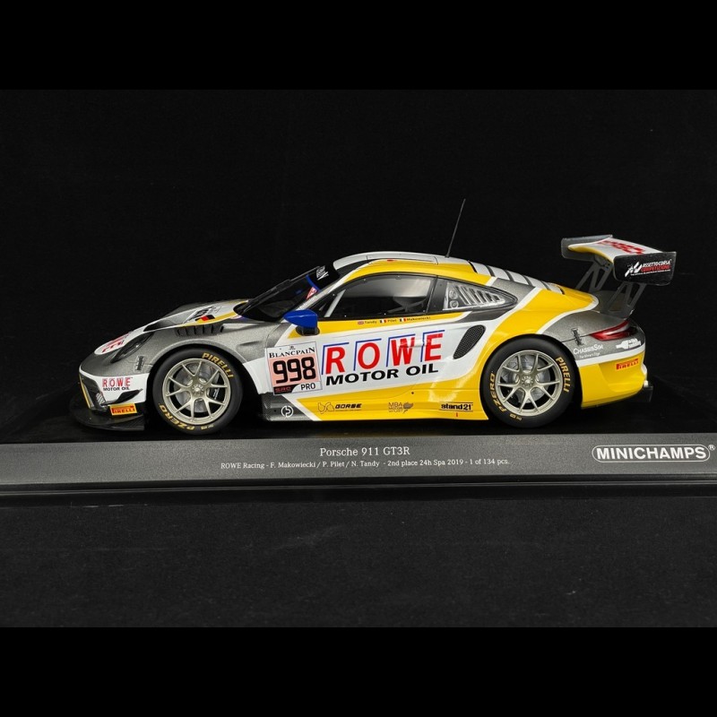 Porsche 911 GT3 R n°998 2nd 24h Spa 2019 Rowe Racing 1/18 