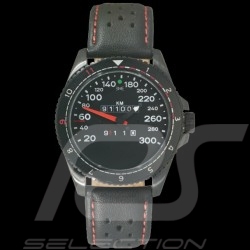 Montre compteur de vitesse Porsche 911 Turbo 3.3 boitier noir  / fond noir / chiffres blancs